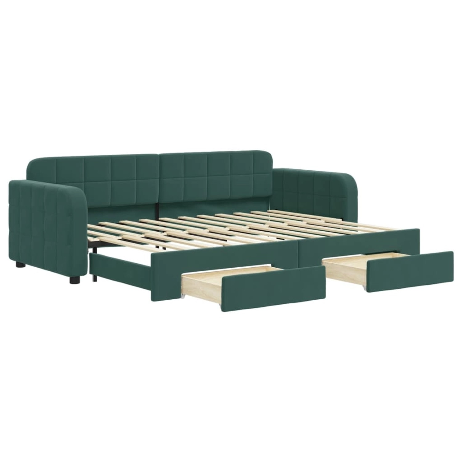 vidaXL Tagesbett Ausziehbar mit Schubladen Dunkelgrün 80x200 cm Samt1896654 von VIDAXL