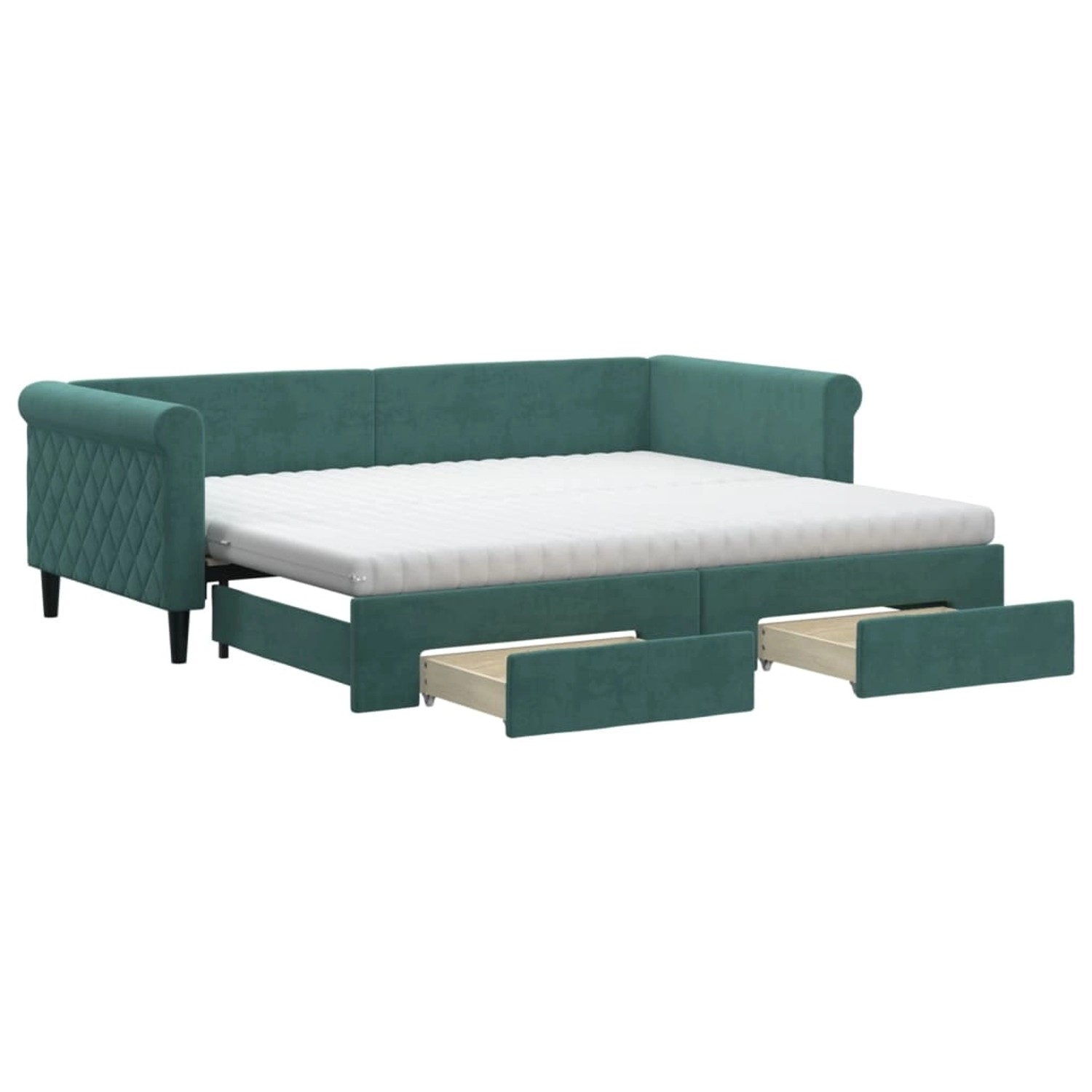 vidaXL Tagesbett Ausziehbar mit Schubladen Dunkelgrün 90x200 cm Samt1885888 vidaXL Tagesbett Ausziehbar mit Schubladen Dunkelgrün 90x200 cm Samt1885888 von VIDAXL