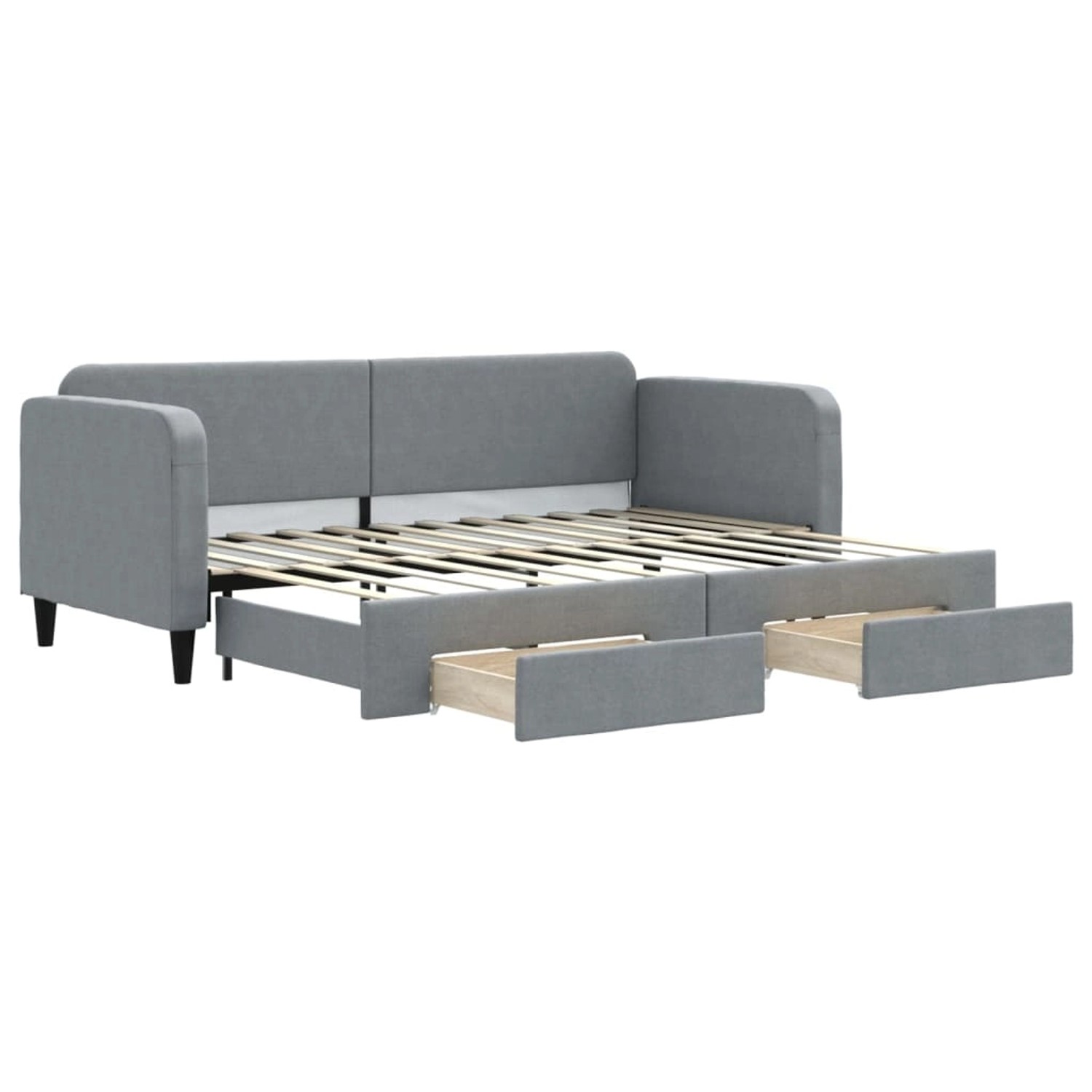 vidaXL Tagesbett Ausziehbar mit Schubladen Hellgrau 80x200 cm Stoff1898357 vidaXL Tagesbett Ausziehbar mit Schubladen Hellgrau 80x200 cm Stoff1898357 von VIDAXL