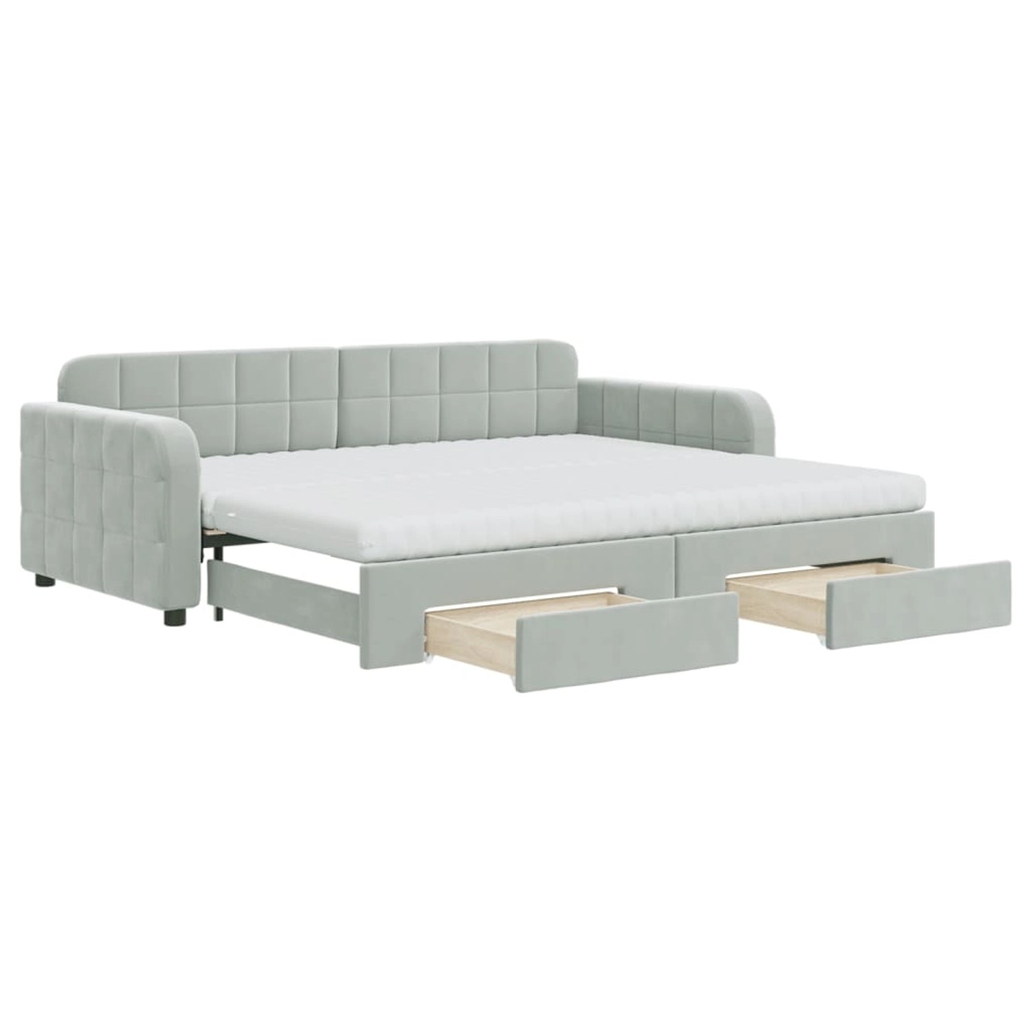 vidaXL Tagesbett Ausziehbar mit Schubladen Hellgrau 90x200 cm Samt1897456 vidaXL Tagesbett Ausziehbar mit Schubladen Hellgrau 90x200 cm Samt1897456 von VIDAXL