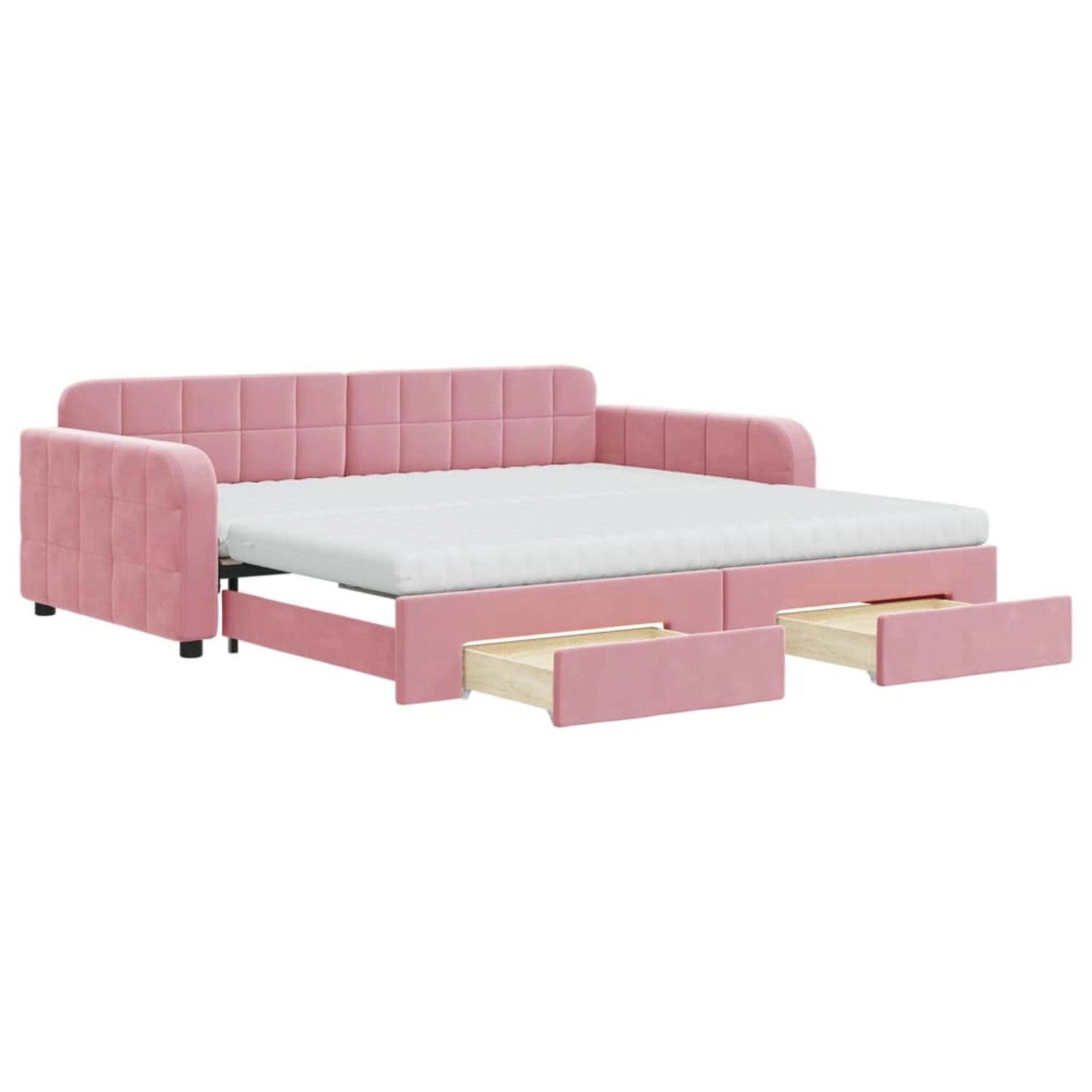 vidaXL Tagesbett Ausziehbar mit Schubladen Rosa 100x200 cm Samt1885863 vidaXL Tagesbett Ausziehbar mit Schubladen Rosa 100x200 cm Samt1885863 von VIDAXL