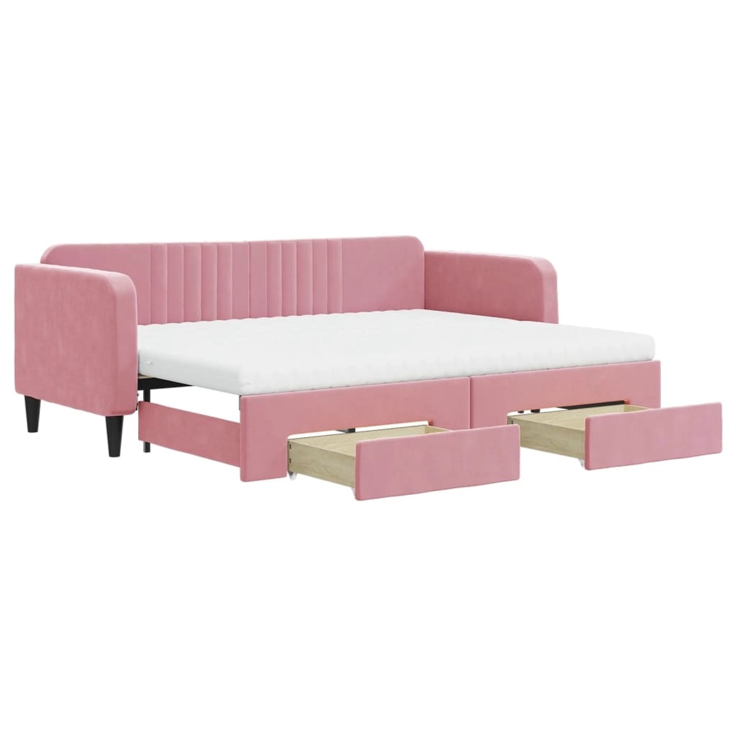 vidaXL Tagesbett Ausziehbar mit Schubladen Rosa 80x200 cm Samt1847119 vidaXL Tagesbett Ausziehbar mit Schubladen Rosa 80x200 cm Samt1847119 von VIDAXL