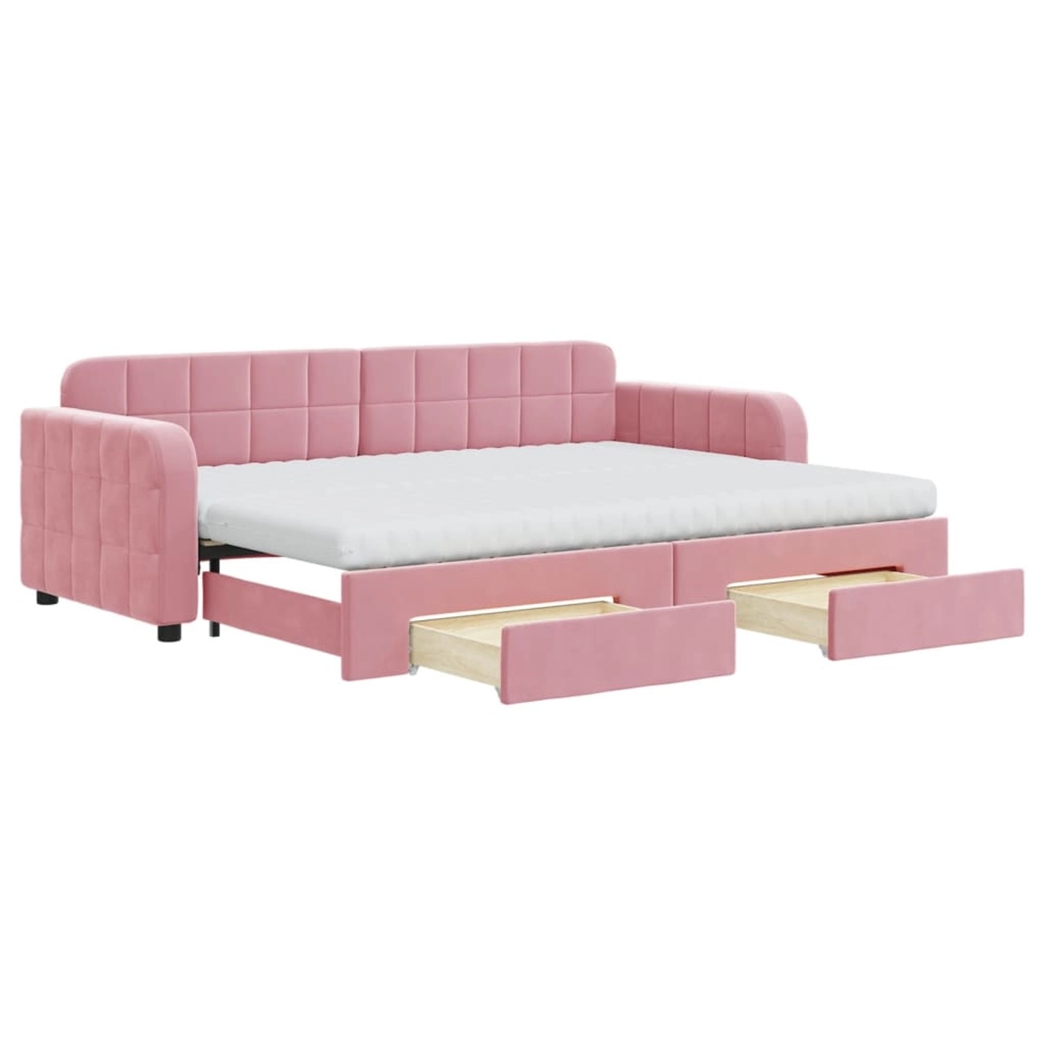vidaXL Tagesbett Ausziehbar mit Schubladen Rosa 80x200 cm Samt1883328 vidaXL Tagesbett Ausziehbar mit Schubladen Rosa 80x200 cm Samt1883328 von VIDAXL