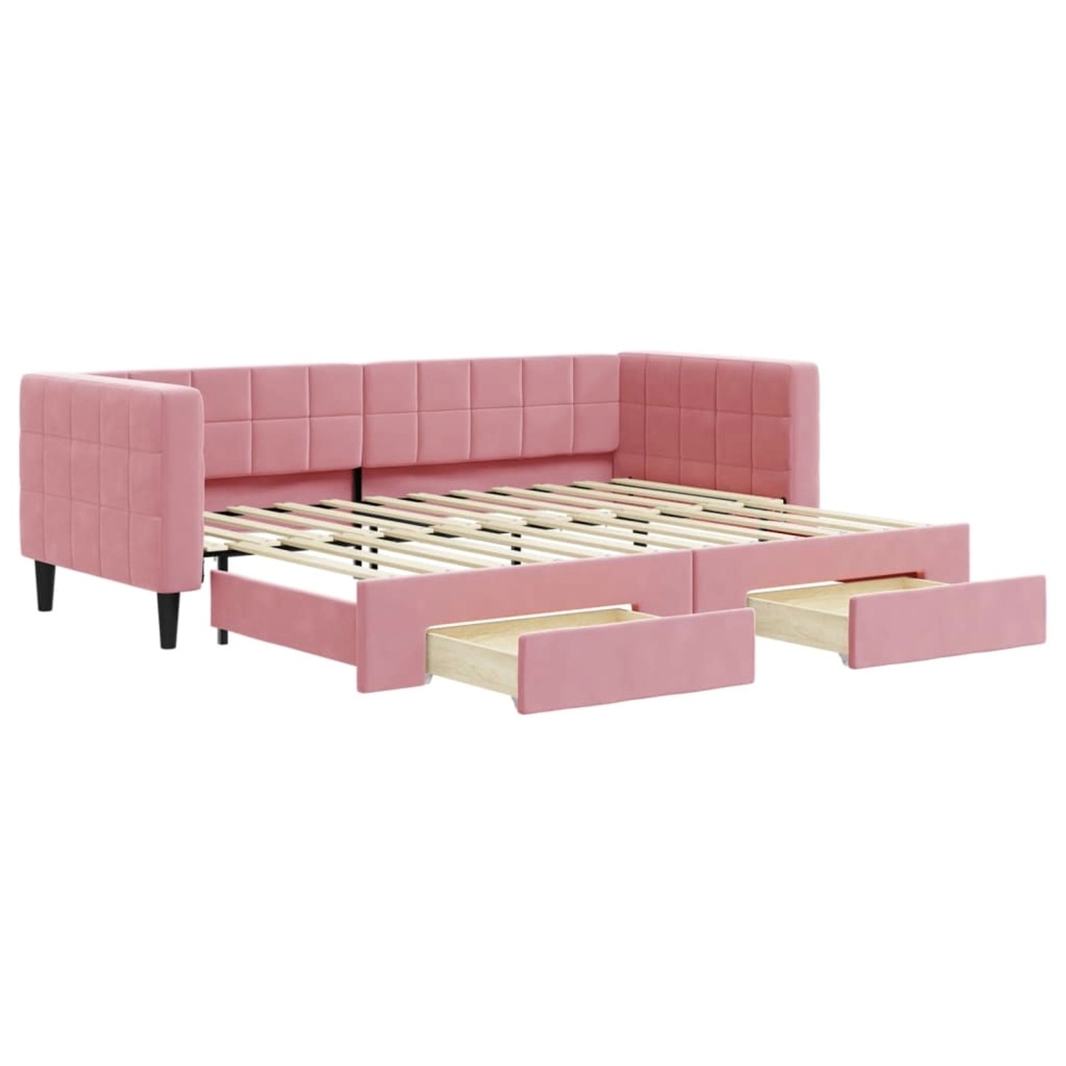 vidaXL Tagesbett Ausziehbar mit Schubladen Rosa 80x200 cm Samt1884195 vidaXL Tagesbett Ausziehbar mit Schubladen Rosa 80x200 cm Samt1884195 von VIDAXL