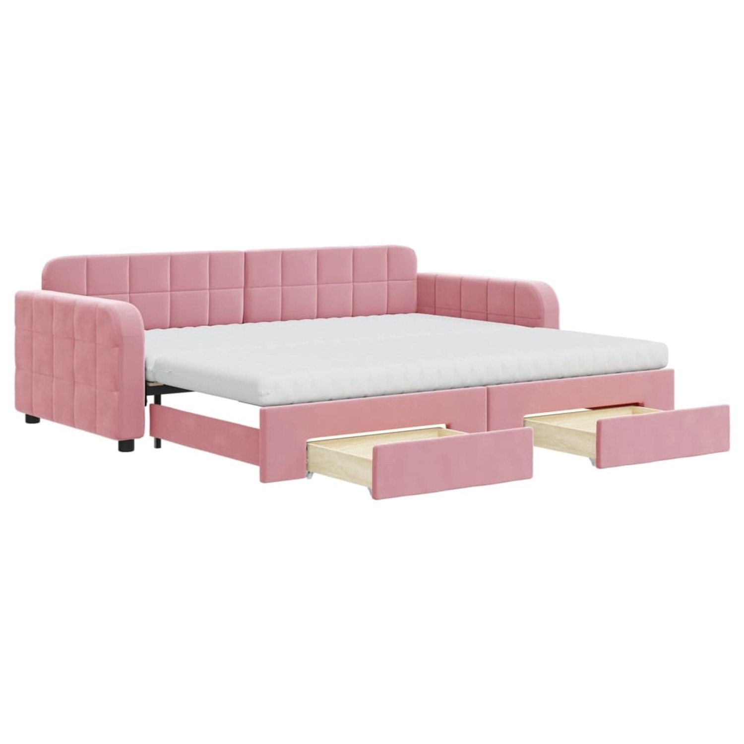 vidaXL Tagesbett Ausziehbar mit Schubladen Rosa 90x200 cm Samt1881271 vidaXL Tagesbett Ausziehbar mit Schubladen Rosa 90x200 cm Samt1881271 von VIDAXL