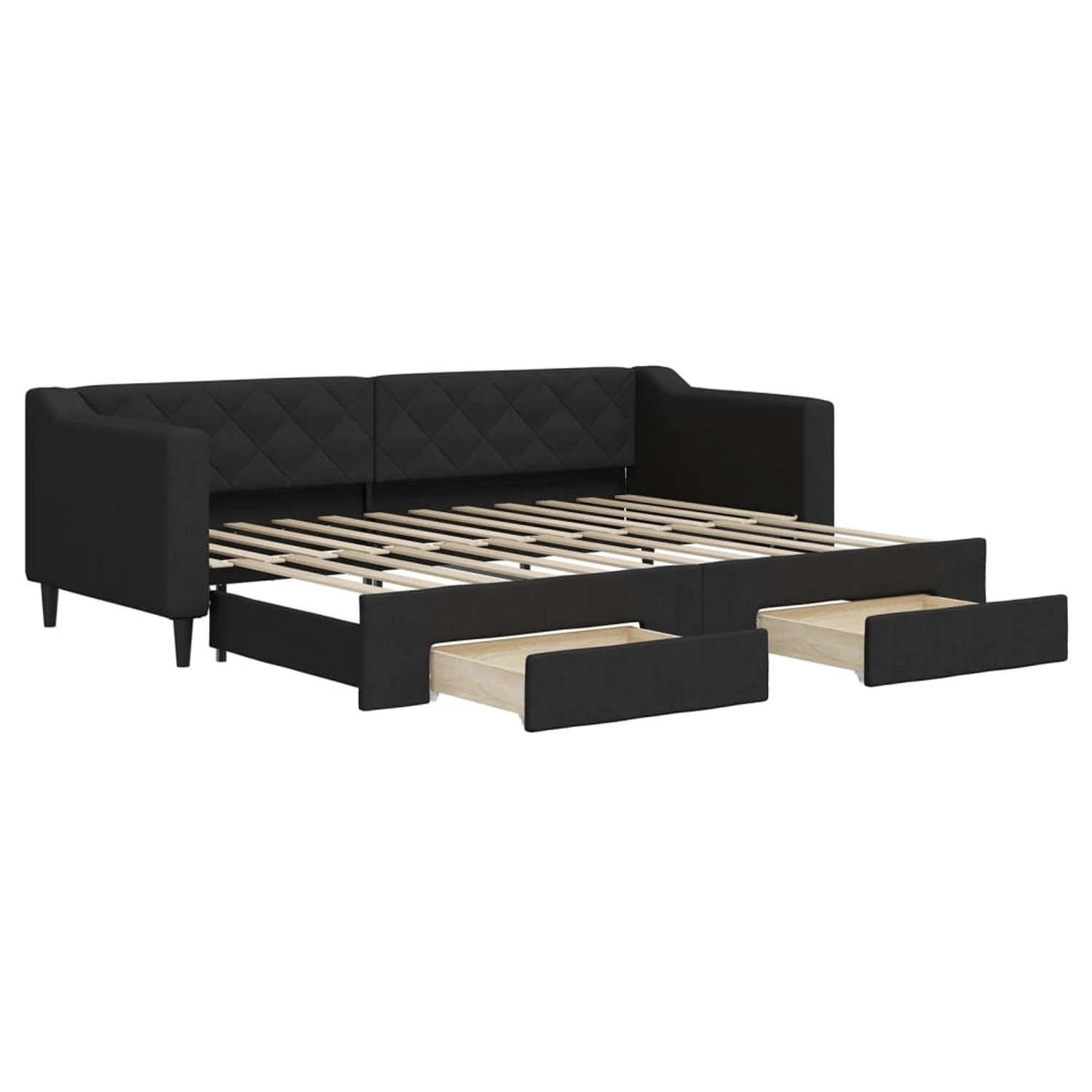 vidaXL Tagesbett Ausziehbar mit Schubladen Schwarz 80x200 cm Stoff1882023 vidaXL Tagesbett Ausziehbar mit Schubladen Schwarz 80x200 cm Stoff1882023 von VIDAXL