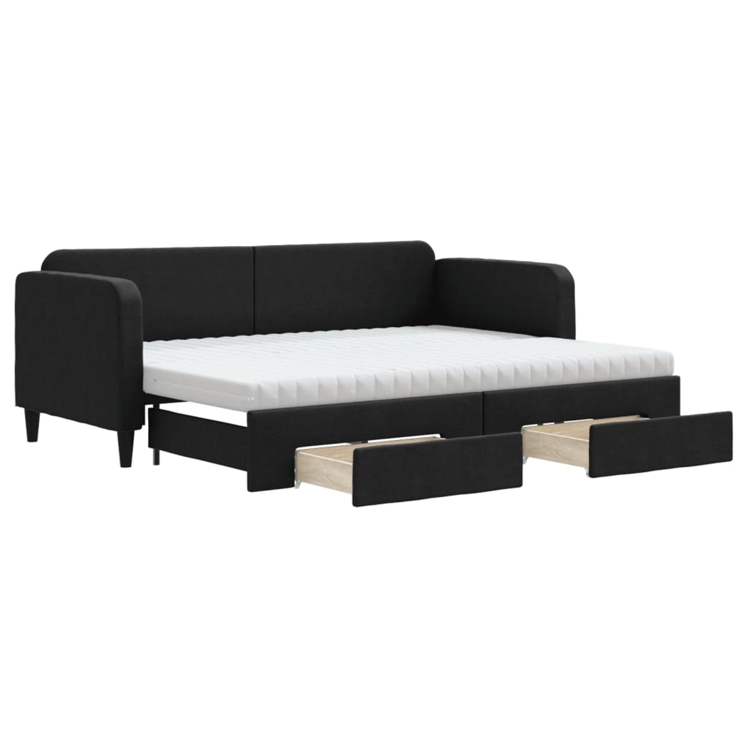 vidaXL Tagesbett Ausziehbar mit Schubladen Schwarz 80x200 cm Stoff1883324 vidaXL Tagesbett Ausziehbar mit Schubladen Schwarz 80x200 cm Stoff1883324 von VIDAXL
