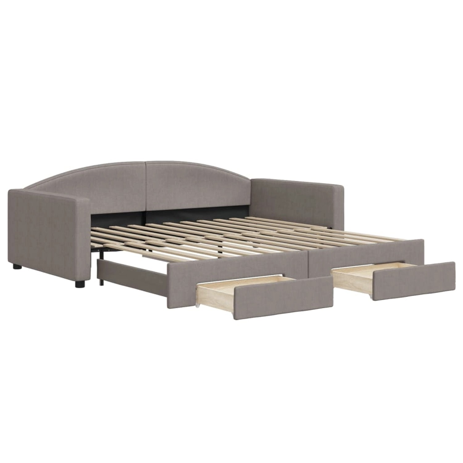 vidaXL Tagesbett Ausziehbar mit Schubladen Taupe 100x200 cm Stoff1882002 vidaXL Tagesbett Ausziehbar mit Schubladen Taupe 100x200 cm Stoff1882002 von VIDAXL