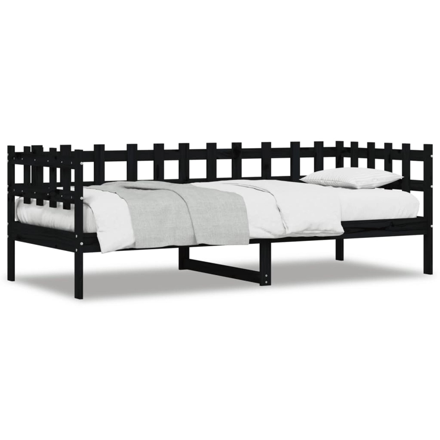 vidaXL Tagesbett Schwarz 80x200 cm Massivholz Kiefer1926361 vidaXL Tagesbett Schwarz 80x200 cm Massivholz Kiefer1926361 von VIDAXL