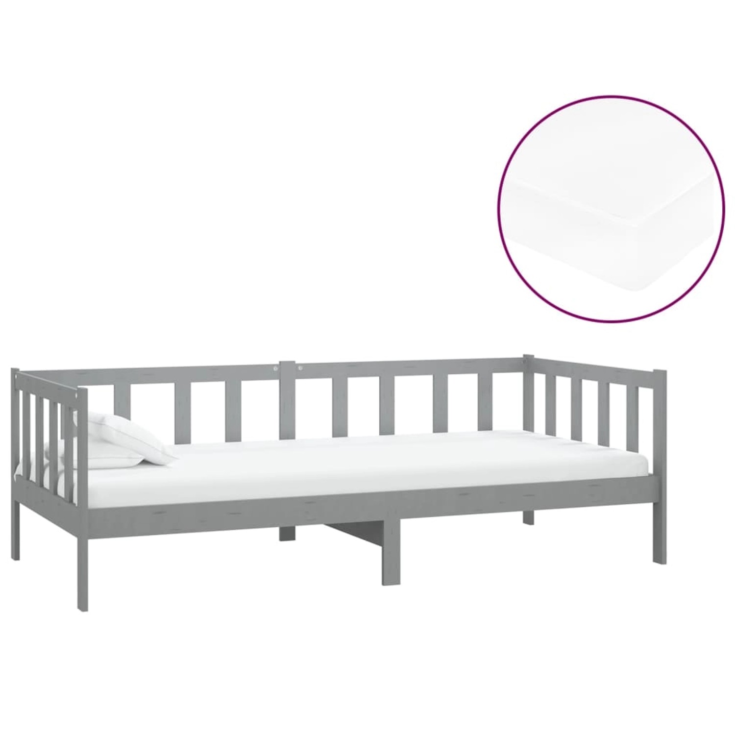vidaXL Tagesbett mit Matratze 90x200 cm Grau Kiefer Massivholz832045 vidaXL Tagesbett mit Matratze 90x200 cm Grau Kiefer Massivholz832045 von VIDAXL
