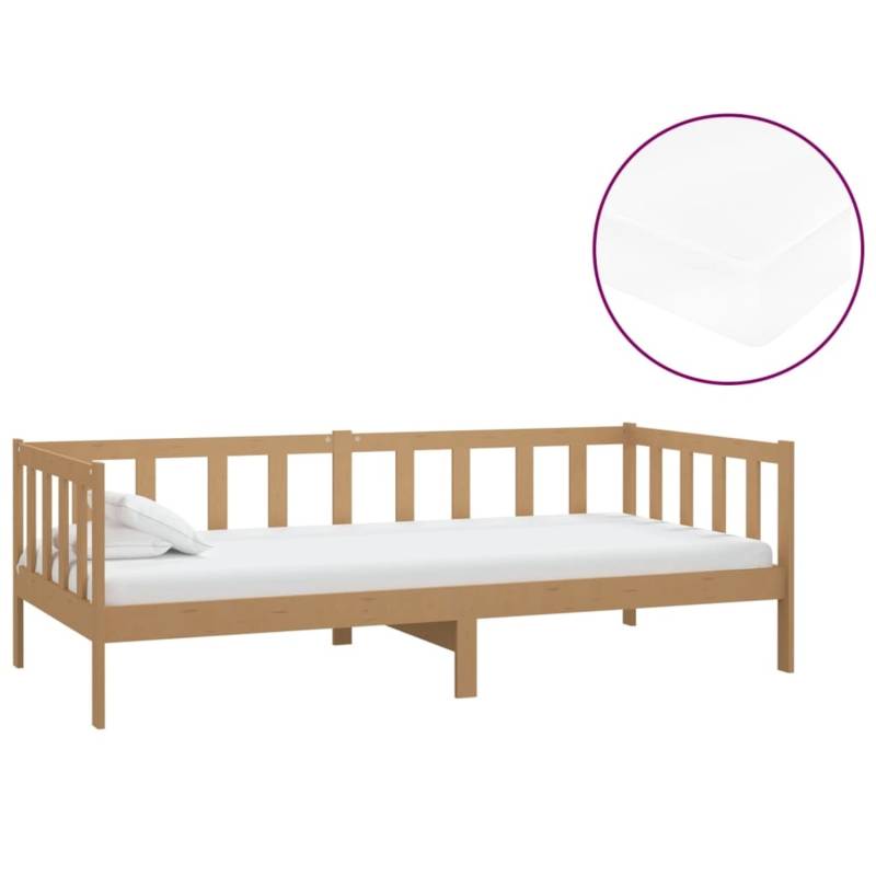 vidaXL Tagesbett mit Matratze 90x200 cm Honigbraun Massivholz Kiefer832046 von VIDAXL