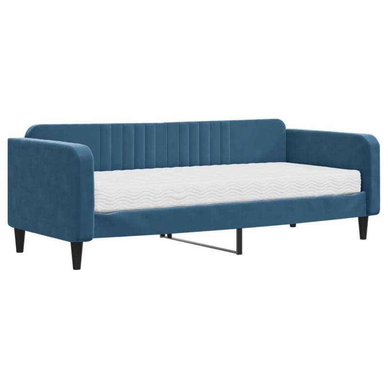 vidaXL Tagesbett mit Matratze Blau 90x200 cm Samt1846745 vidaXL Tagesbett mit Matratze Blau 90x200 cm Samt1846745 von VIDAXL