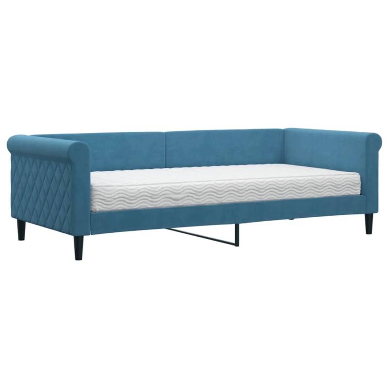 vidaXL Tagesbett mit Matratze Blau 90x200 cm Samt1847095 vidaXL Tagesbett mit Matratze Blau 90x200 cm Samt1847095 von VIDAXL