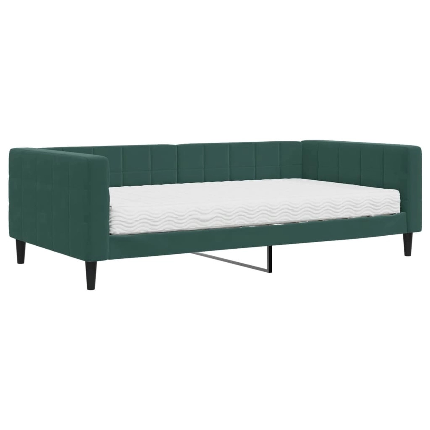 vidaXL Tagesbett mit Matratze Dunkelgrün 100x200 cm Samt1843234 von VIDAXL