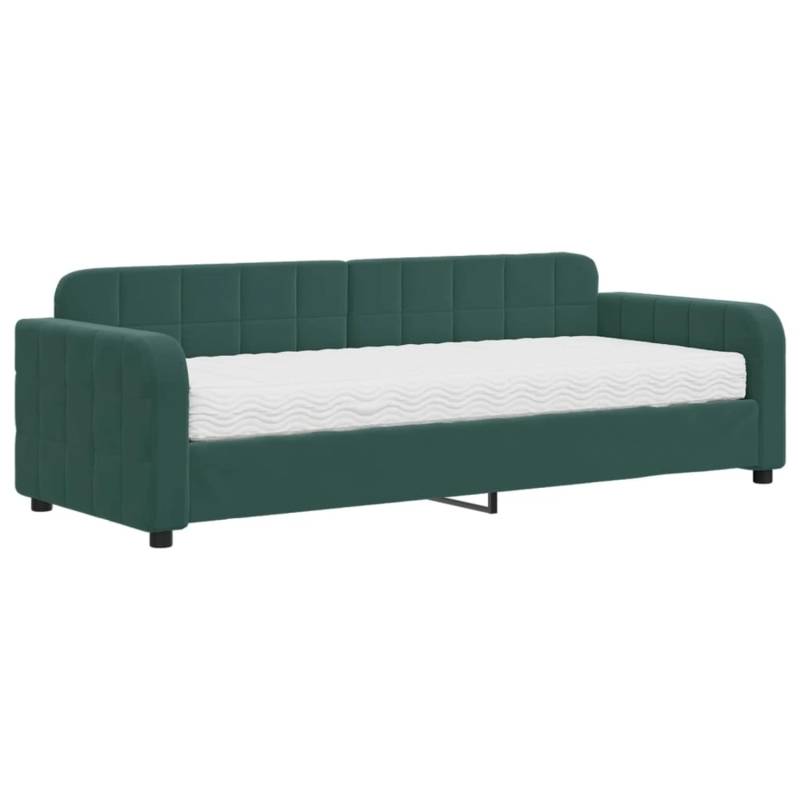 vidaXL Tagesbett mit Matratze Dunkelgrün 80x200 cm Samt1843881 von VIDAXL