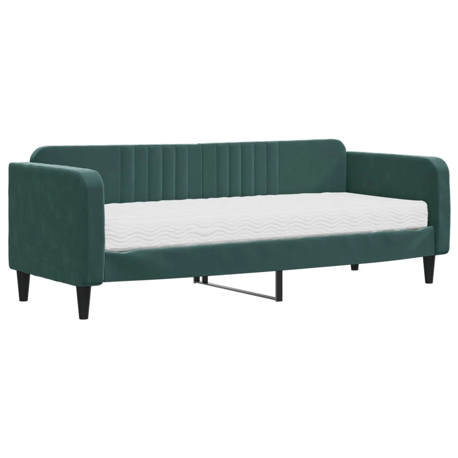 vidaXL Tagesbett mit Matratze Dunkelgrün 80x200 cm Samt1846671 von VIDAXL