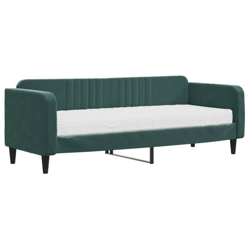 vidaXL Tagesbett mit Matratze Dunkelgrün 80x200 cm Samt1846671 von VIDAXL