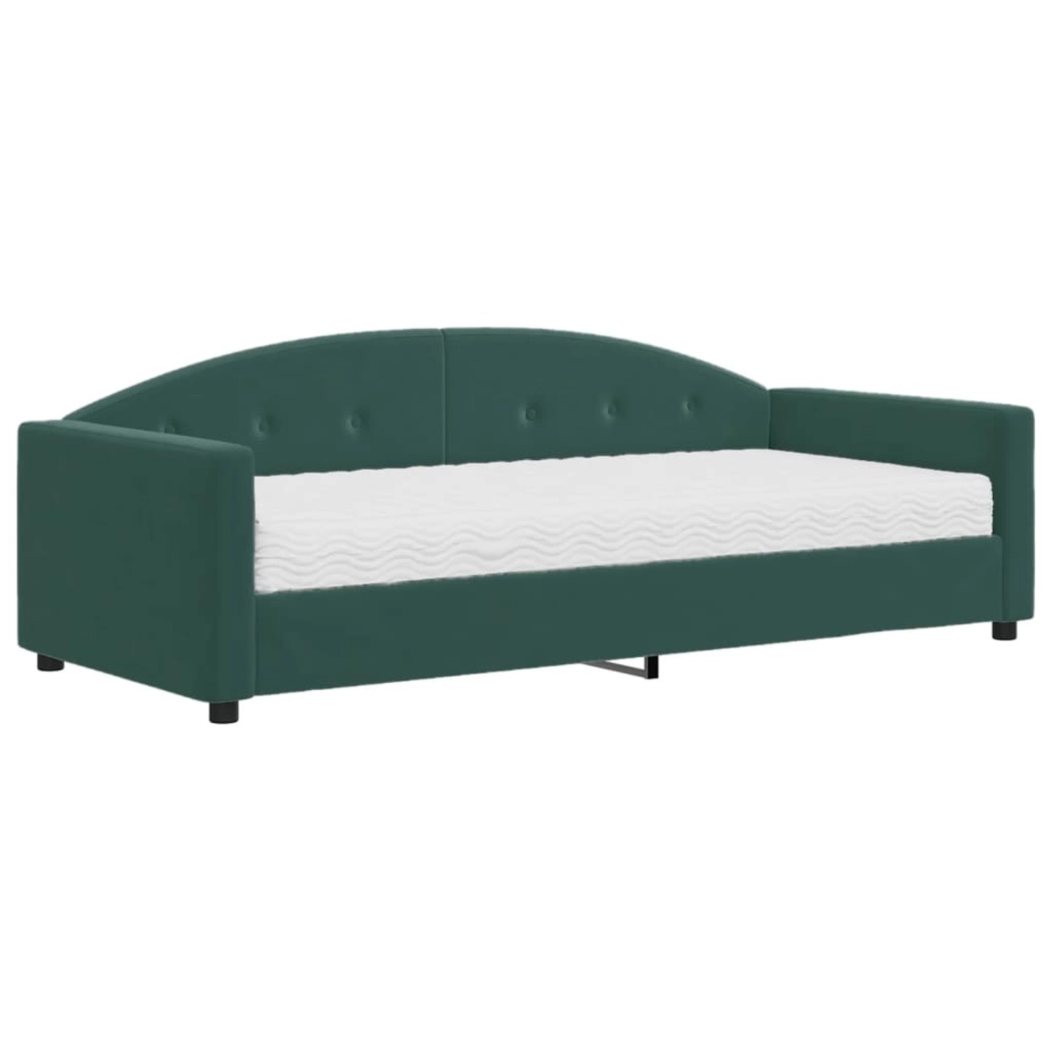vidaXL Tagesbett mit Matratze Dunkelgrün 90x200 cm Samt1847425 von VIDAXL