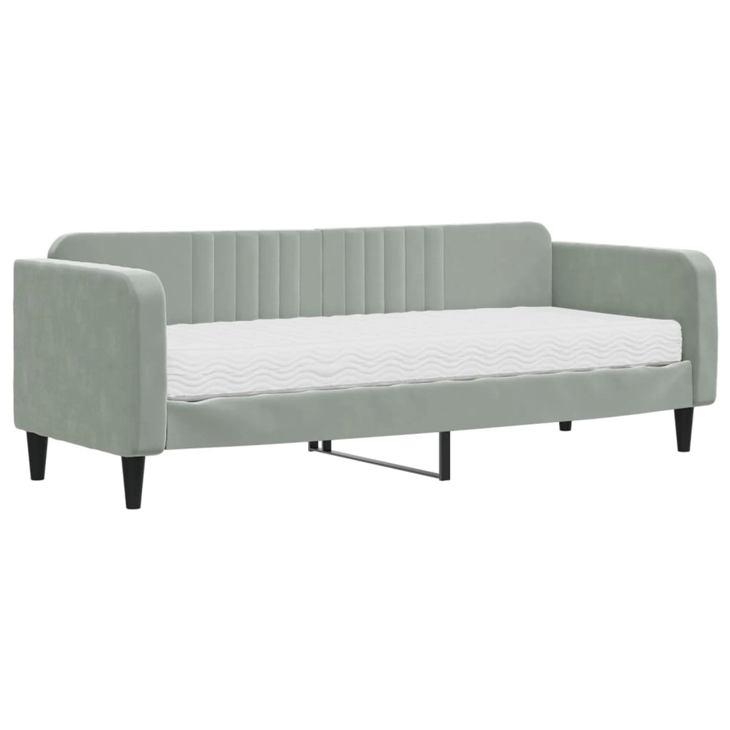 vidaXL Tagesbett mit Matratze Hellgrau 80x200 cm Samt1846650 vidaXL Tagesbett mit Matratze Hellgrau 80x200 cm Samt1846650 von VIDAXL
