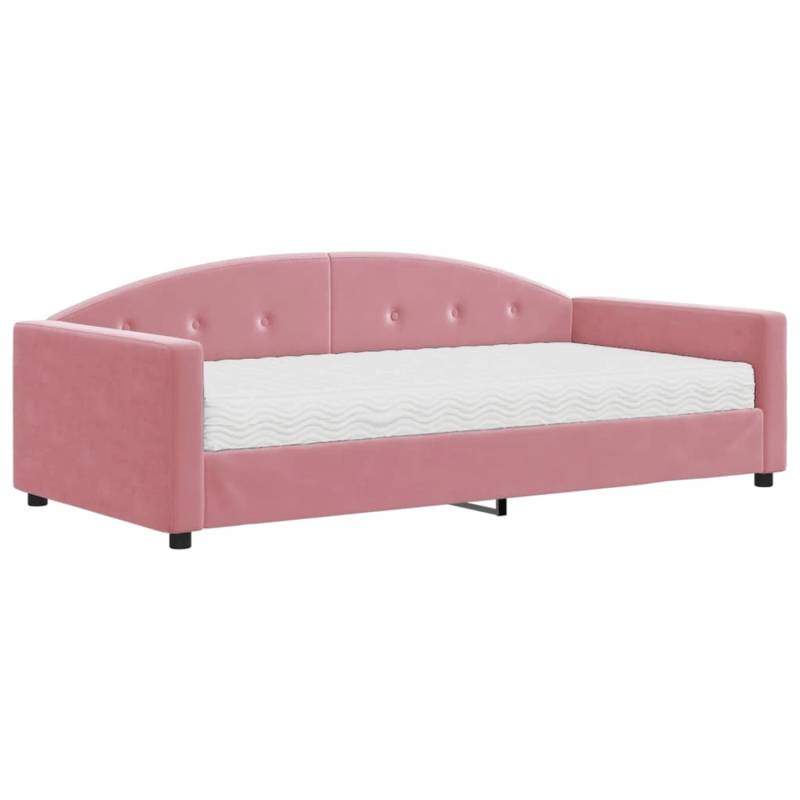 vidaXL Tagesbett mit Matratze Rosa 100x200 cm Samt1847432 von VIDAXL