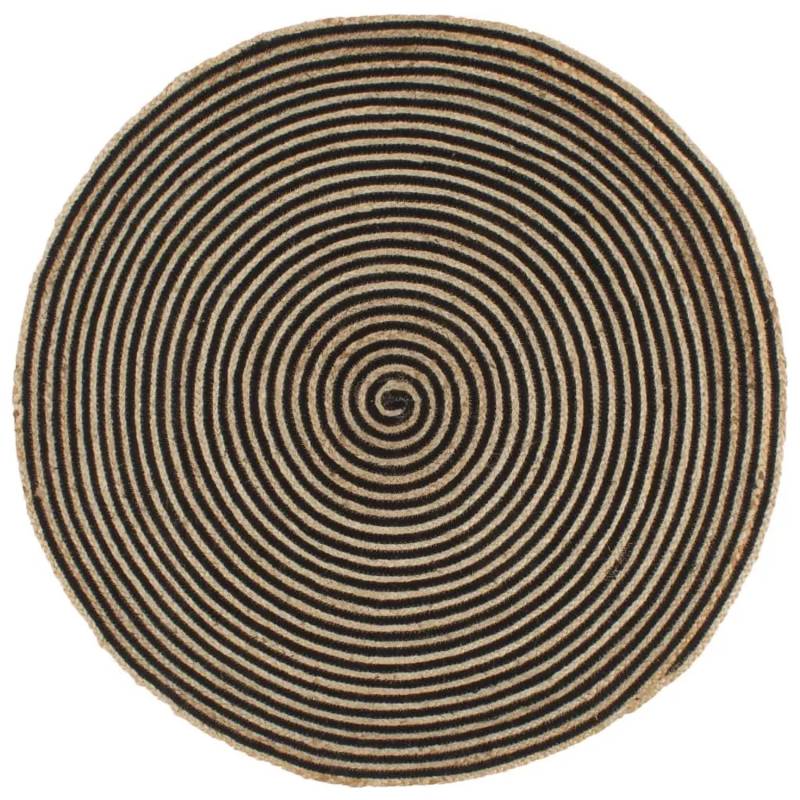 vidaXL Teppich Handgefertigt Jute mit Spiralen-Design Schwarz 150 cm 133721 vidaXL Teppich Handgefertigt Jute mit Spiralen-Design Schwarz 150 cm 133721 von VIDAXL