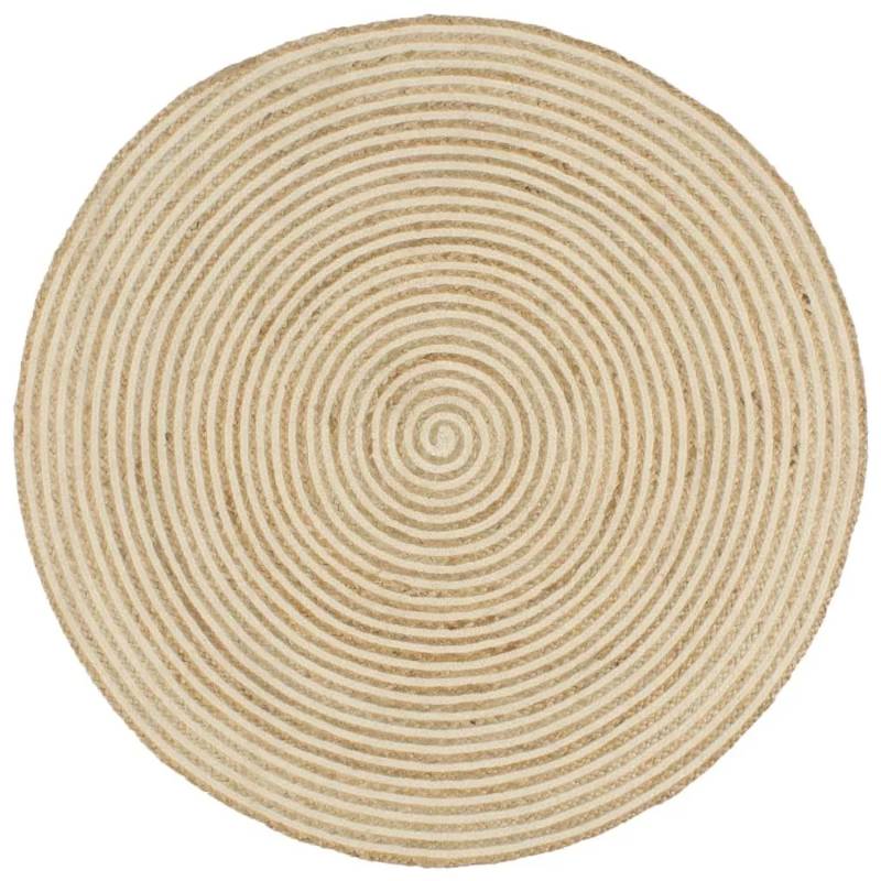 vidaXL Teppich Handgefertigt Jute mit Spiralen-Design Weiß 120 cm 133717 vidaXL Teppich Handgefertigt Jute mit Spiralen-Design Weiß 120 cm 133717 von VIDAXL