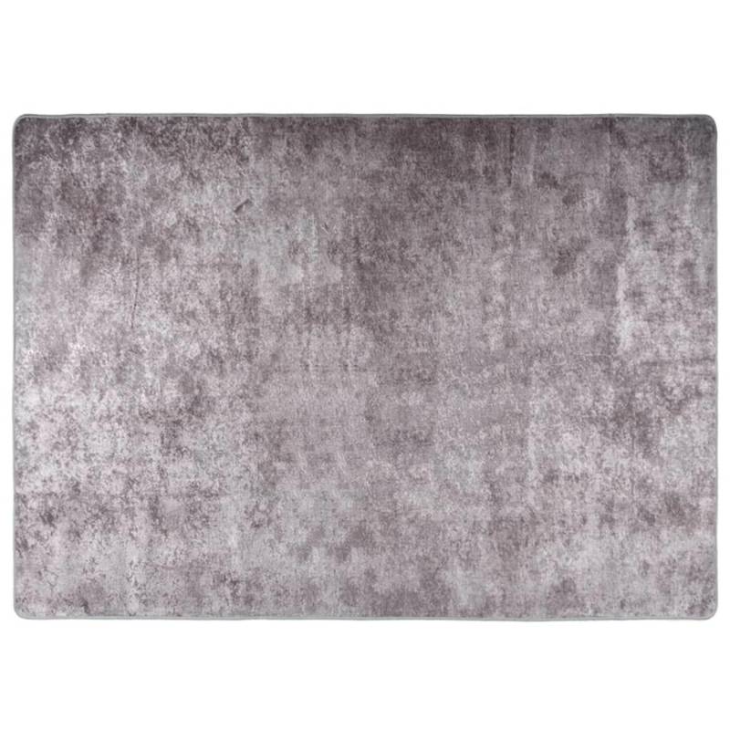 vidaXL Teppich Waschbar Grau 150x230 Cm Rutschfest 1908767 von VIDAXL