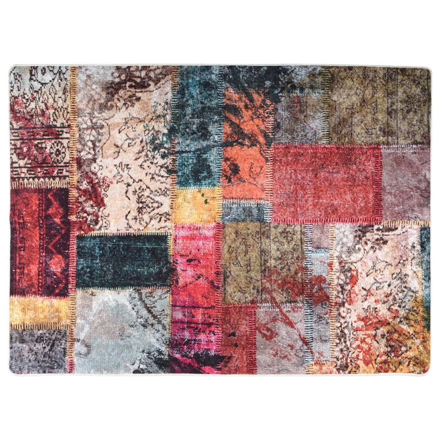 vidaXL Teppich Waschbar Patchwork Mehrfarbig 150x230 Cm Rutschfest 1907714 vidaXL Teppich Waschbar Patchwork Mehrfarbig 150x230 Cm Rutschfest 1907714 von VIDAXL