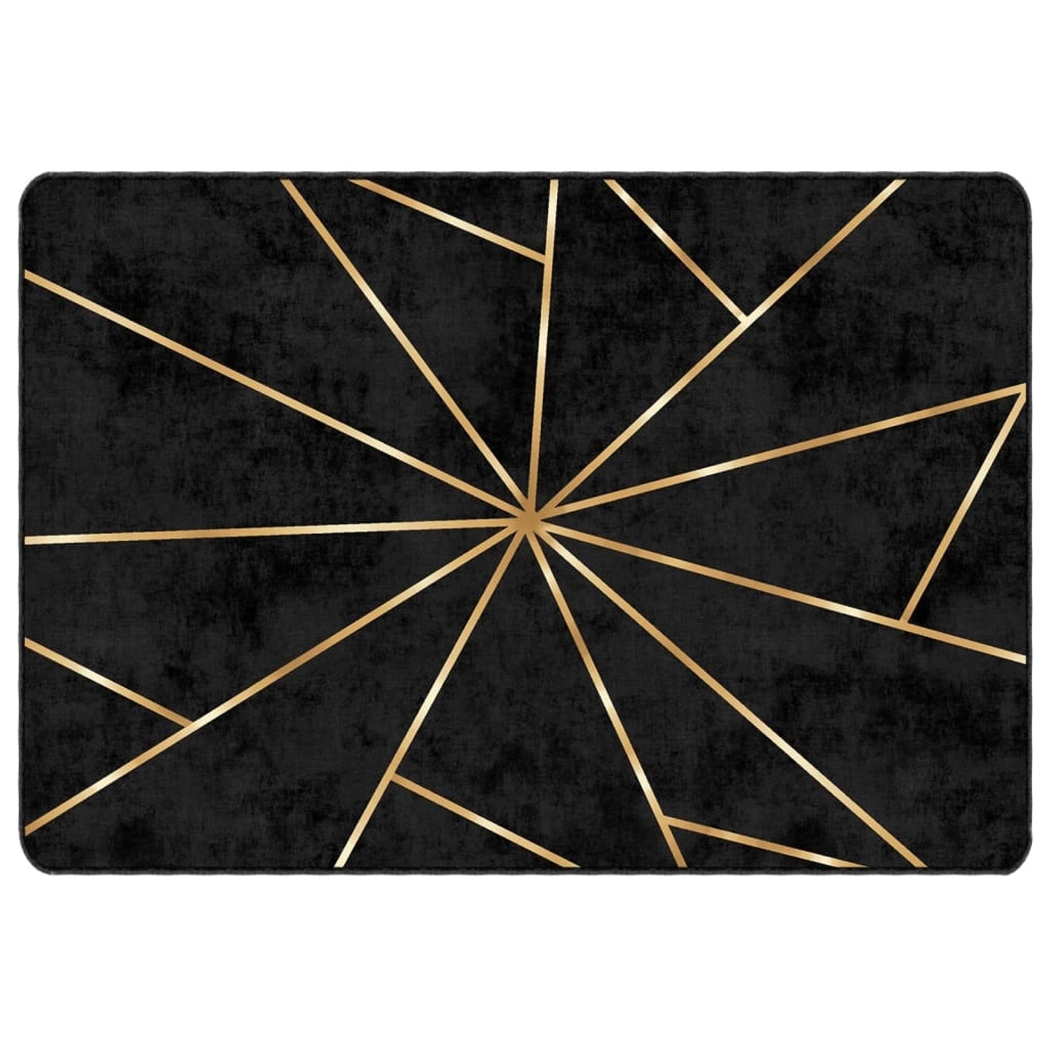 vidaXL Teppich Waschbar Schwarz Und Golden 120x180 Cm Rutschfest 1927559 vidaXL Teppich Waschbar Schwarz Und Golden 120x180 Cm Rutschfest 1927559 von VIDAXL