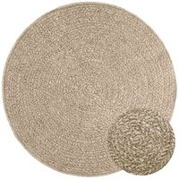 vidaXL Teppich ZIZUR Beige Ø 120 cm Jute-Optik Indoor und Outdoor vidaXL Teppich ZIZUR Beige Ø 120 cm Jute-Optik Indoor und Outdoor von VIDAXL