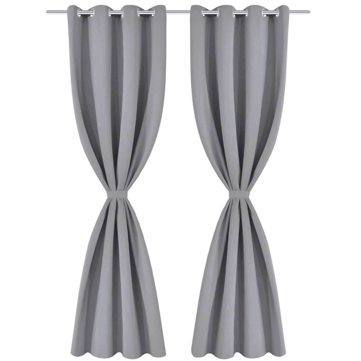 vidaXL Verdunkelungs-Vorhänge mit Metallringen 135 x 245 cm Grau blackout vidaXL Verdunkelungs-Vorhänge mit Metallringen 135 x 245 cm Grau blackout von VIDAXL