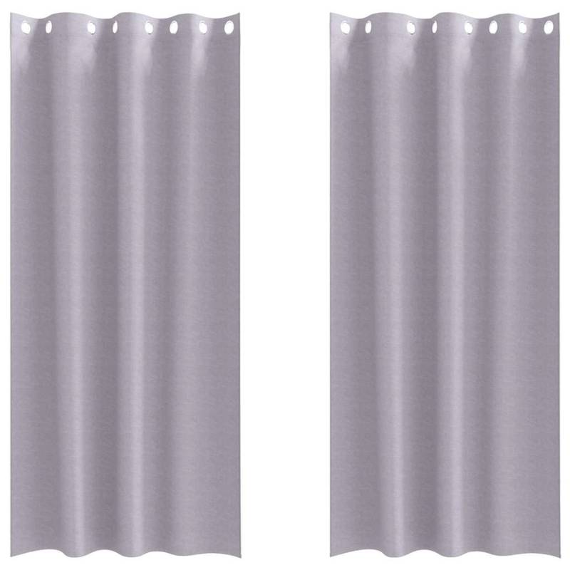 vidaXL Verdunkelungs-Vorhänge mit Ringen Metallic Grau Polyester 4107360 von VIDAXL