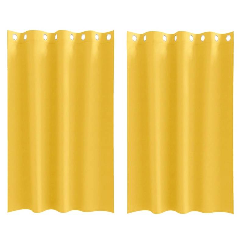 vidaXL Verdunkelungs-Vorhänge mit Ringen Senfgelb Polyester 4107394 von VIDAXL