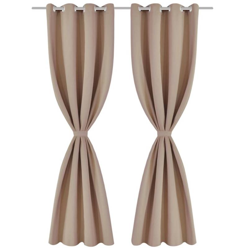 vidaXL Verdunkelungsvorhänge 2 Stk mit Metallösen 135 x 175 cm Creme von VIDAXL
