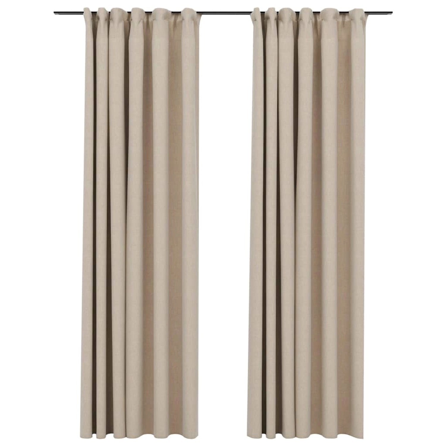 vidaXL Verdunkelungsvorhänge Haken Leinenoptik 2 Stk Beige 140x245 cm vidaXL Verdunkelungsvorhänge Haken Leinenoptik 2 Stk Beige 140x245 cm von VIDAXL