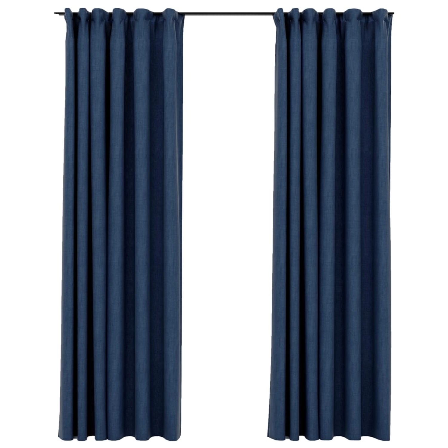 vidaXL Verdunkelungsvorhänge Haken Leinenoptik 2 Stk Blau 140x245cm vidaXL Verdunkelungsvorhänge Haken Leinenoptik 2 Stk Blau 140x245cm von VIDAXL