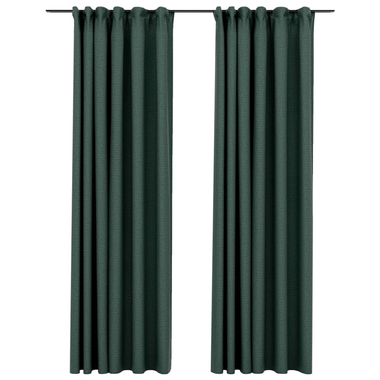 vidaXL Verdunkelungsvorhänge Haken Leinenoptik 2 Stk Grün 140x245 cm vidaXL Verdunkelungsvorhänge Haken Leinenoptik 2 Stk Grün 140x245 cm von VIDAXL
