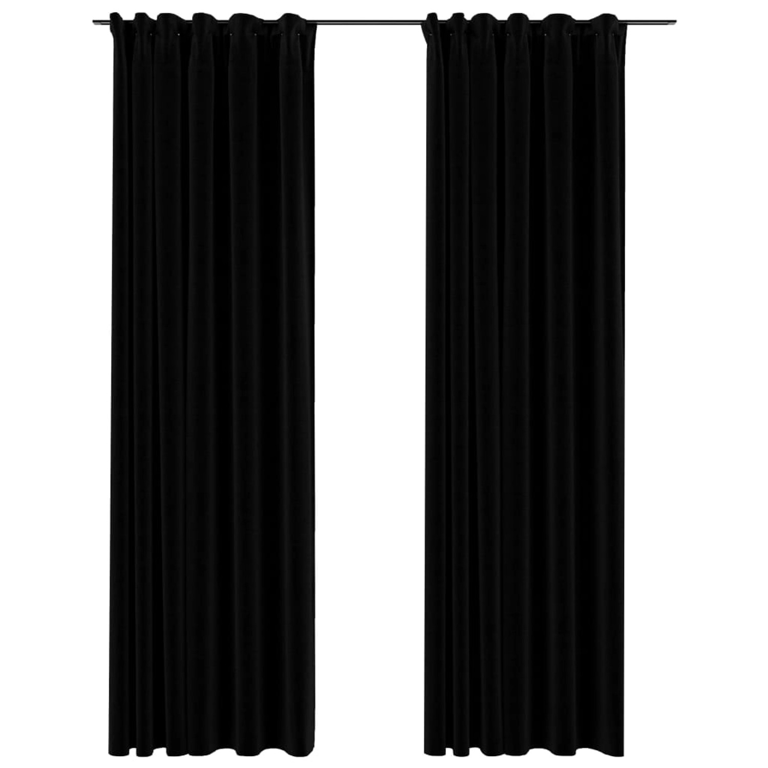 vidaXL Verdunkelungsvorhänge Haken Leinenoptik 2Stk Schwarz 140x225cm vidaXL Verdunkelungsvorhänge Haken Leinenoptik 2Stk Schwarz 140x225cm von VIDAXL