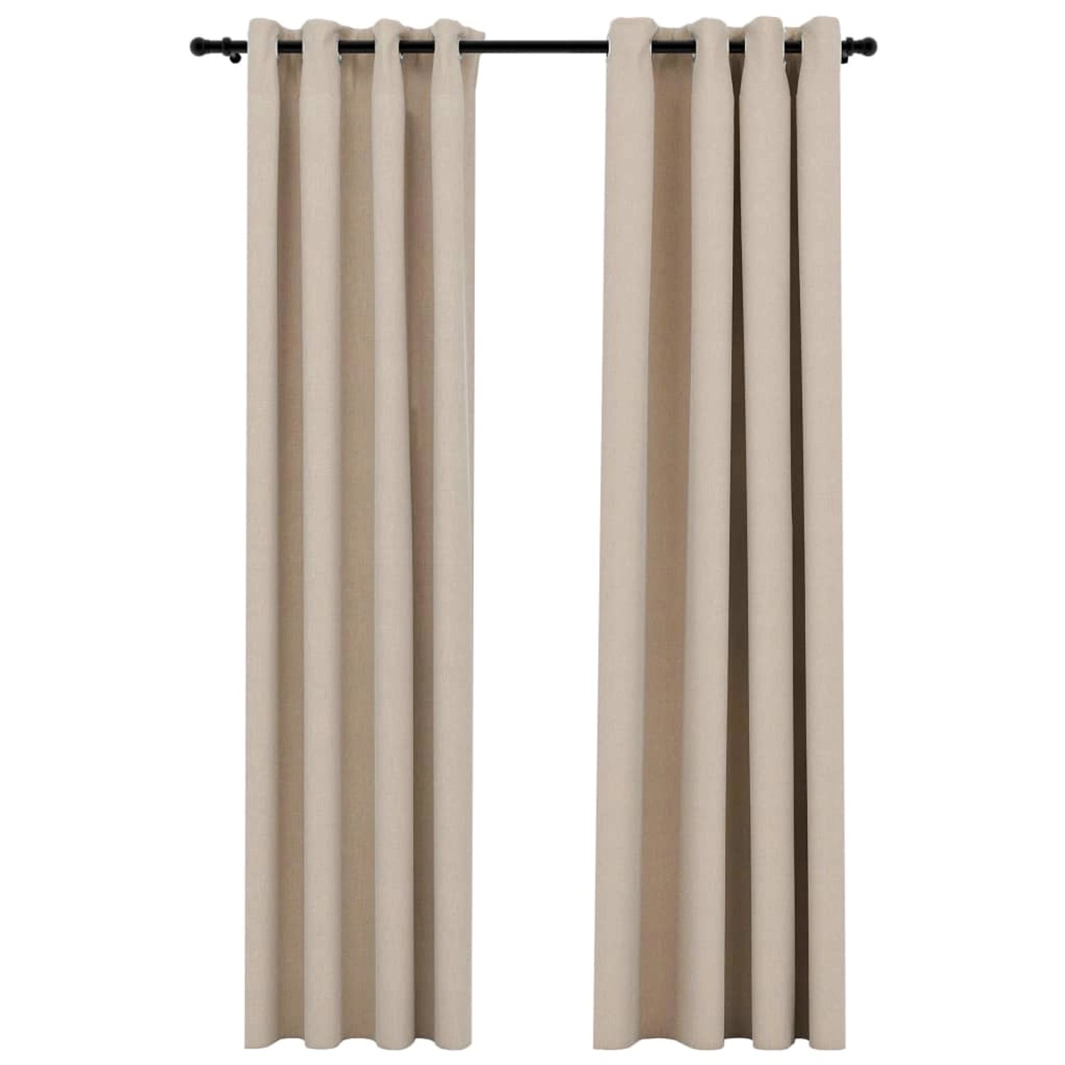 vidaXL Verdunkelungsvorhänge Ösen Leinenoptik 2 Stk Beige 140x245 cm vidaXL Verdunkelungsvorhänge Ösen Leinenoptik 2 Stk Beige 140x245 cm von VIDAXL