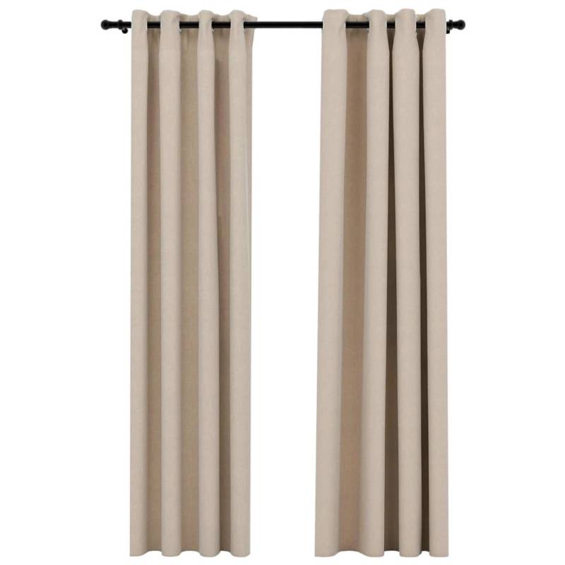 vidaXL Verdunkelungsvorhänge Ösen Leinenoptik 2 Stk Beige 140x245 cm von VIDAXL