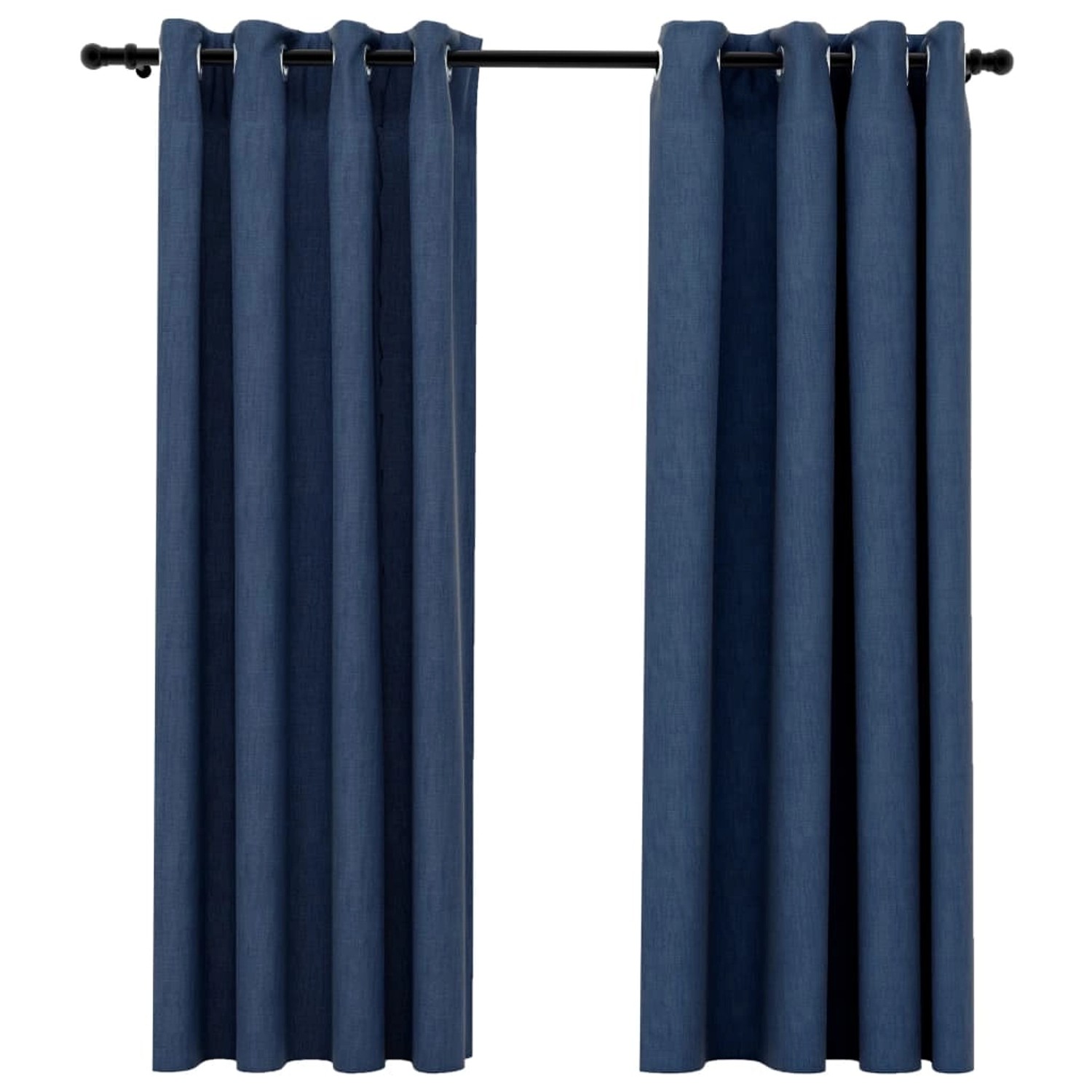 vidaXL Verdunkelungsvorhänge Ösen Leinenoptik 2 Stk Blau 140x175 cm vidaXL Verdunkelungsvorhänge Ösen Leinenoptik 2 Stk Blau 140x175 cm von VIDAXL