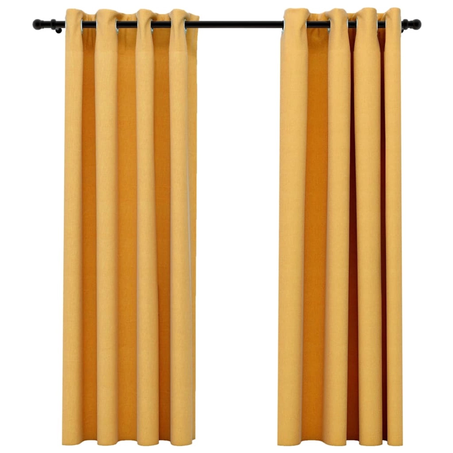 vidaXL Verdunkelungsvorhänge Ösen Leinenoptik 2 Stk Gelb 140x175 cm vidaXL Verdunkelungsvorhänge Ösen Leinenoptik 2 Stk Gelb 140x175 cm von VIDAXL