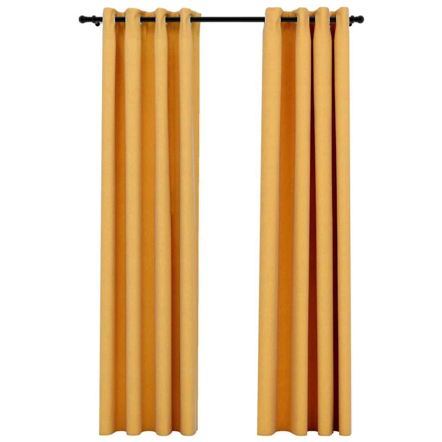 vidaXL Verdunkelungsvorhänge Ösen Leinenoptik 2 Stk Gelb 140x245 cm vidaXL Verdunkelungsvorhänge Ösen Leinenoptik 2 Stk Gelb 140x245 cm von VIDAXL