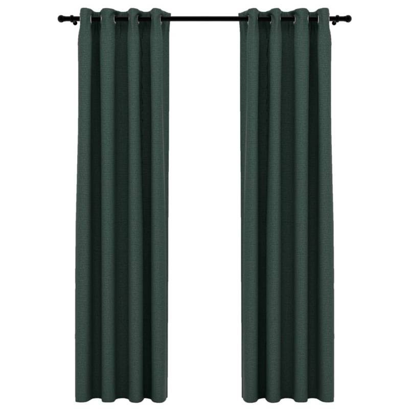vidaXL Verdunkelungsvorhänge Ösen Leinenoptik 2 Stk Grün 140x245 cm von VIDAXL