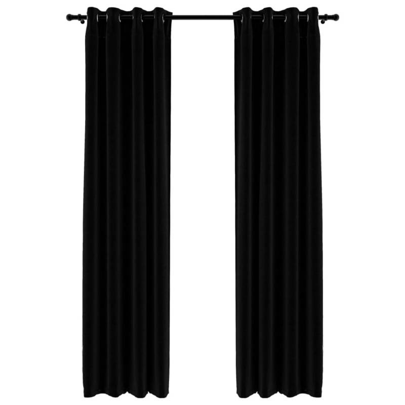 vidaXL Verdunkelungsvorhänge Ösen Leinenoptik 2 Stk Schwarz 140x245cm von VIDAXL