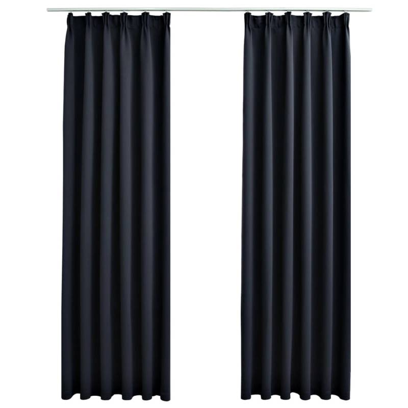 vidaXL Verdunkelungsvorhänge mit Haken 2 Stk Anthrazit 140x225cm von VIDAXL