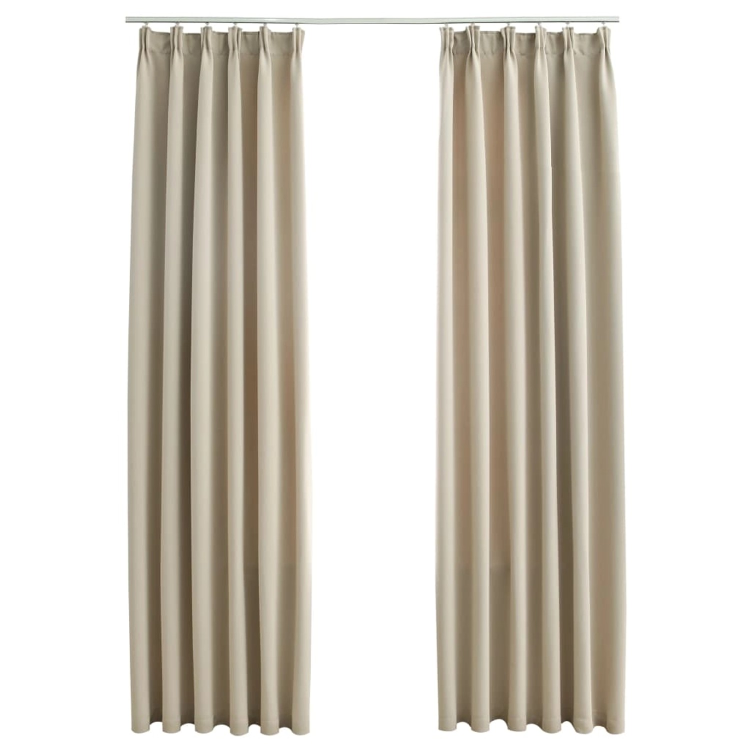 vidaXL Verdunkelungsvorhänge mit Haken 2 Stk Beige 140x225cm vidaXL Verdunkelungsvorhänge mit Haken 2 Stk Beige 140x225cm von VIDAXL