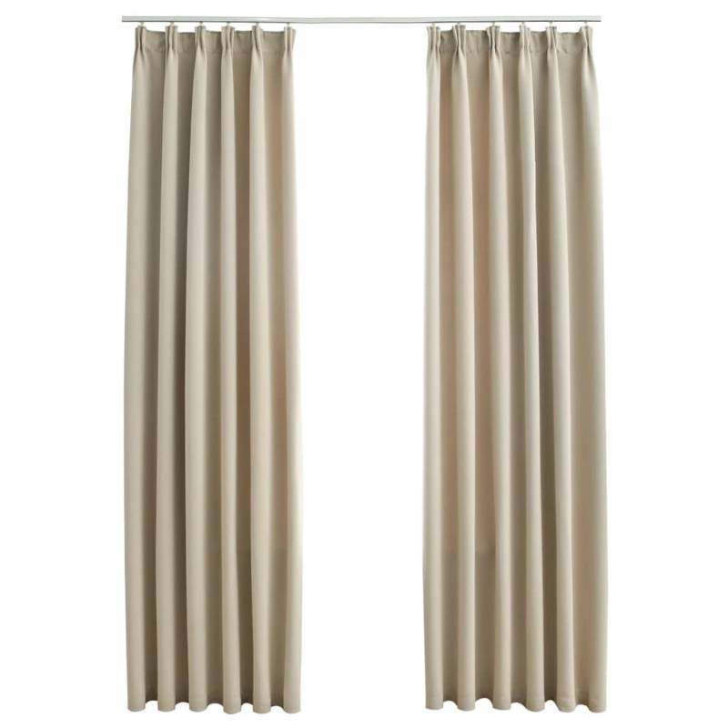 vidaXL Verdunkelungsvorhänge mit Haken 2 Stk Beige 140x225cm von VIDAXL