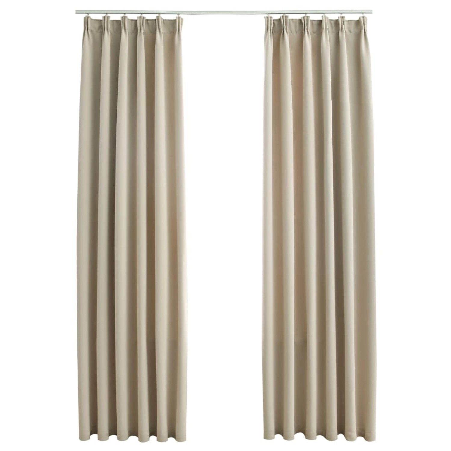 vidaXL Verdunkelungsvorhänge mit Haken 2 Stk Beige 140x245cm vidaXL Verdunkelungsvorhänge mit Haken 2 Stk Beige 140x245cm von VIDAXL