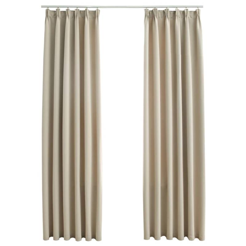 vidaXL Verdunkelungsvorhänge mit Haken 2 Stk Beige 140x245cm von VIDAXL